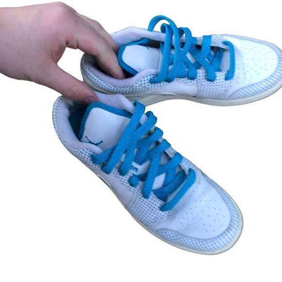 RARE 2008 Nike Air Jordan 1 Phat Low White Laser Blue Polka Size 6 - Picture 6 of 16